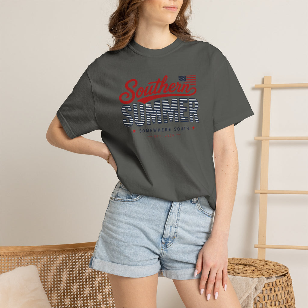 Southern Summer T-Shirt — Patriotic "Somewhere South" Graphic Tee