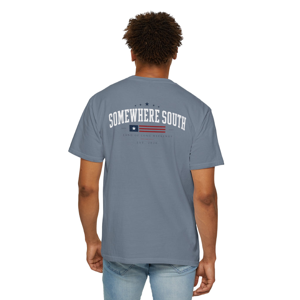 Somewhere South Garment-Dyed T-Shirt — Vintage Southern Flag Tee