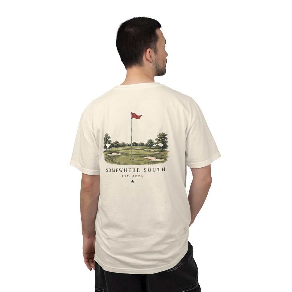Golf Green Illustration T-Shirt — "Somewhere South" Back Print