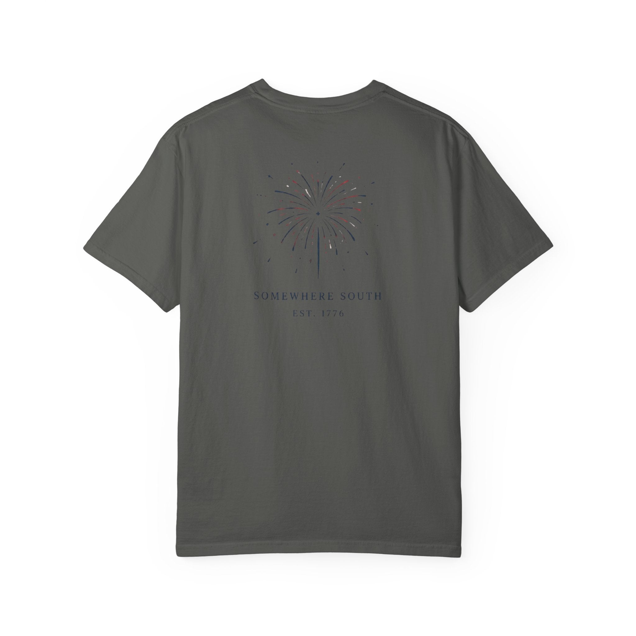 Somewhere South Fireworks T-Shirt — Minimal Patriotic Graphic Tee