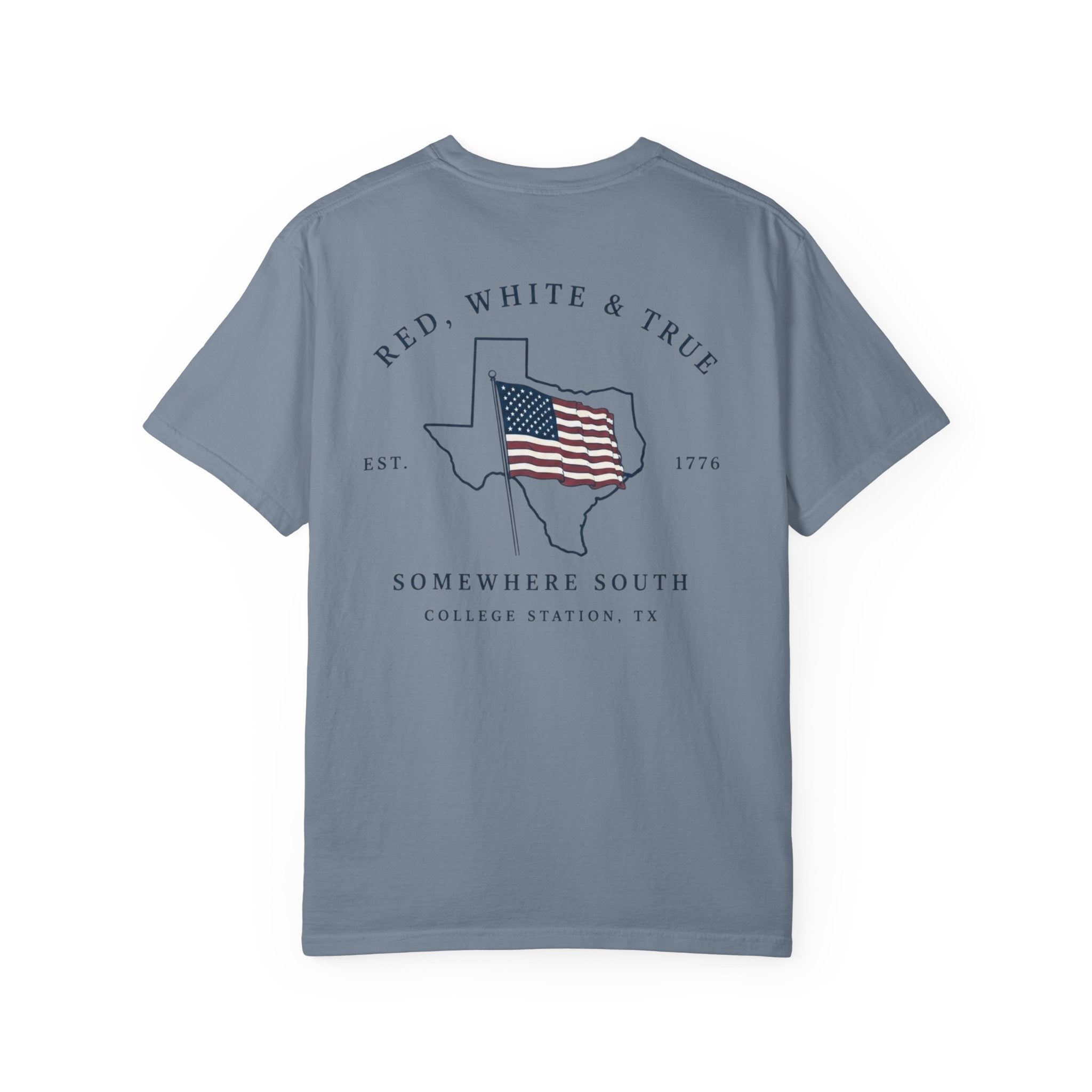 Red, White & True T-Shirt — Somewhere South Texas Flag Design