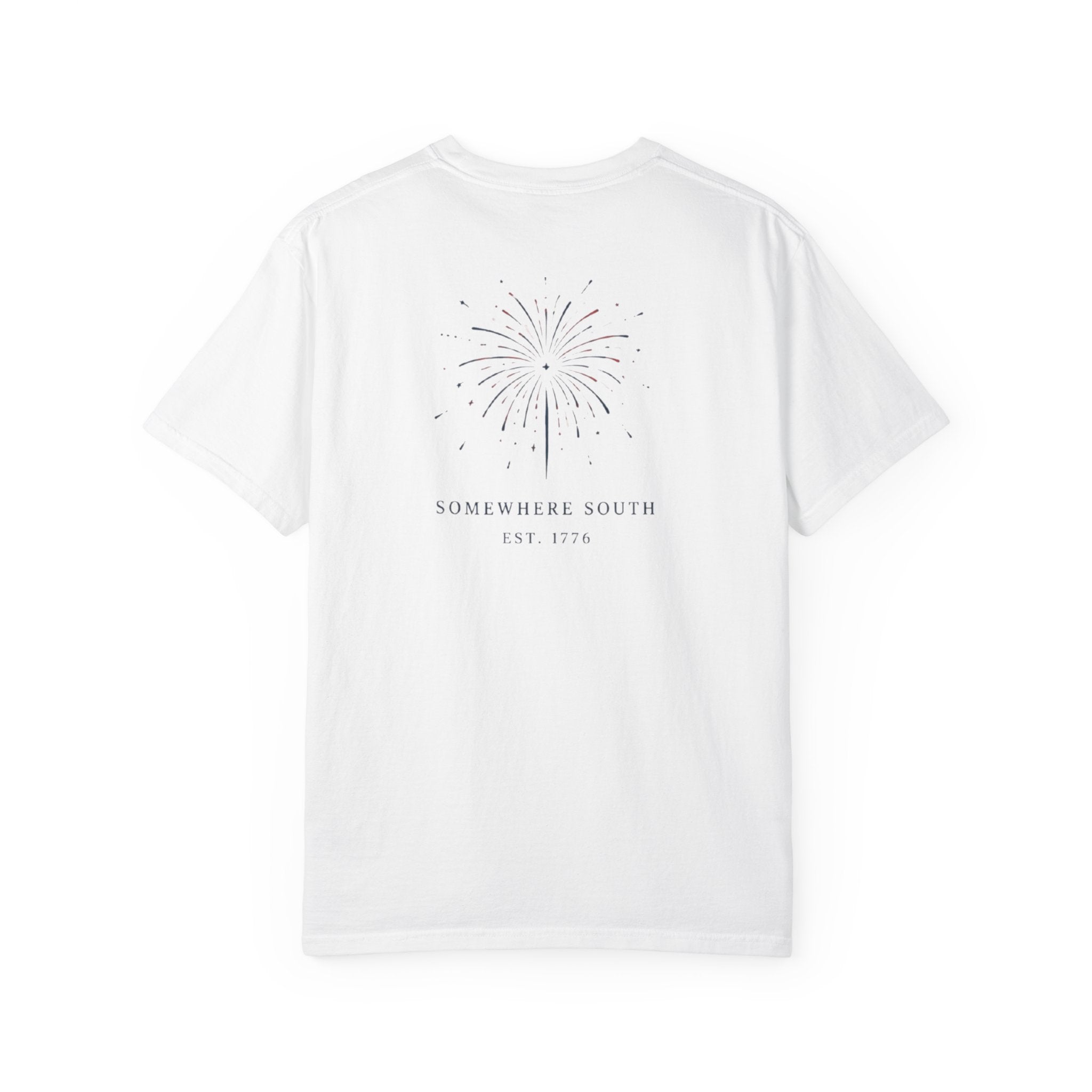 Somewhere South Fireworks T-Shirt — Minimal Patriotic Graphic Tee