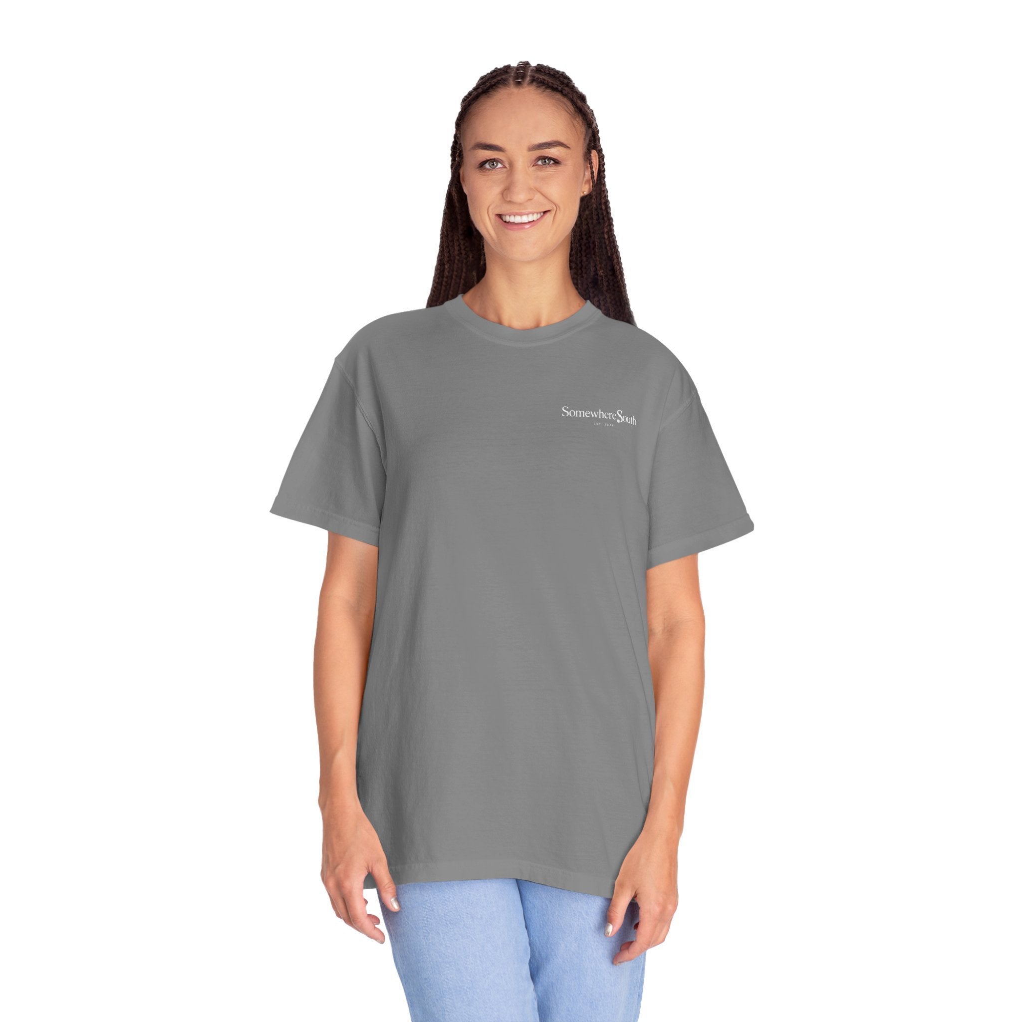 Somewhere South Garment-Dyed T-Shirt — Vintage Southern Flag Tee