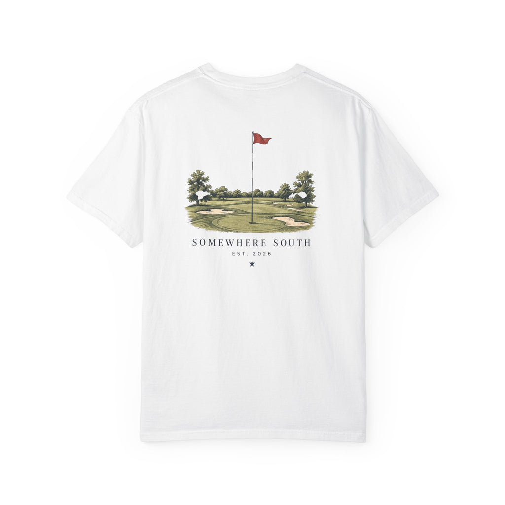 Golf Green Illustration T-Shirt — "Somewhere South" Back Print