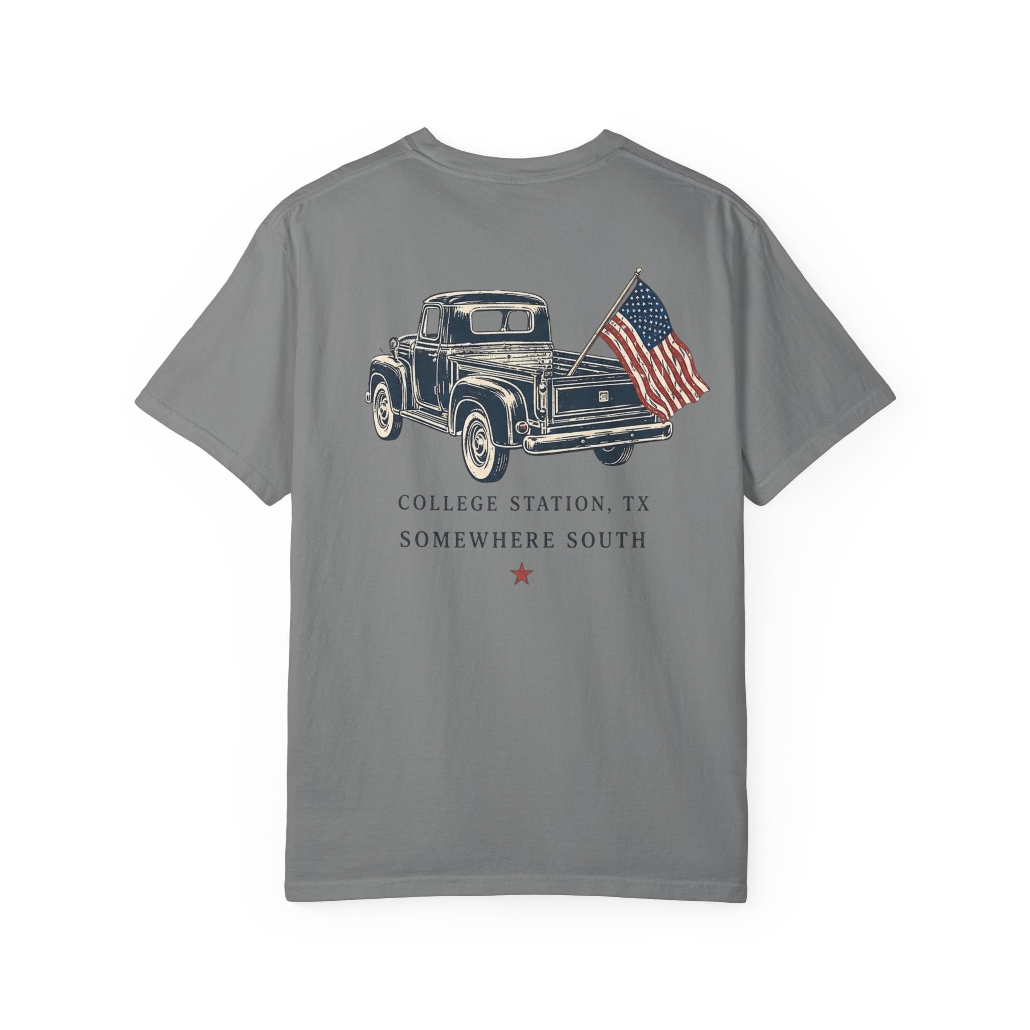 Patriotic Truck T-Shirt — "Red, White & Northgate" College Station Tee