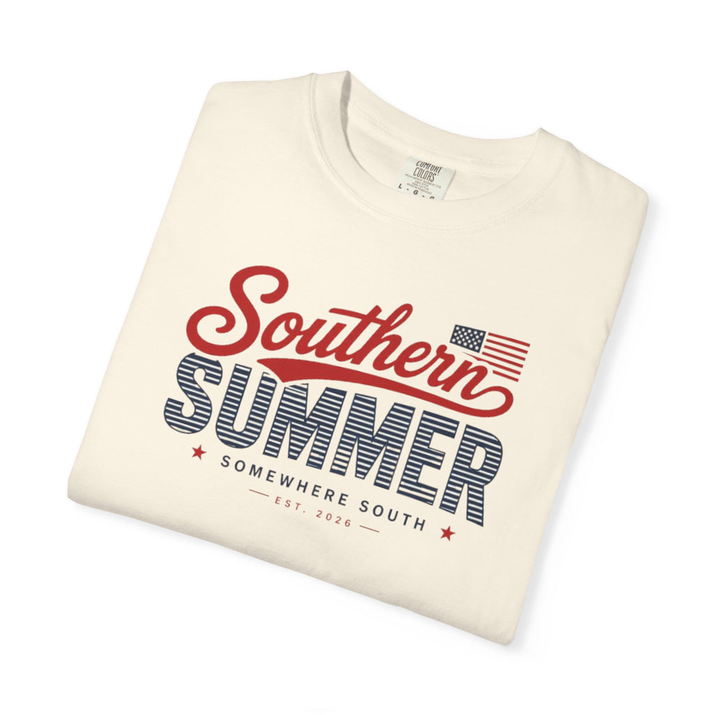 Southern Summer T-Shirt — Patriotic "Somewhere South" Graphic Tee