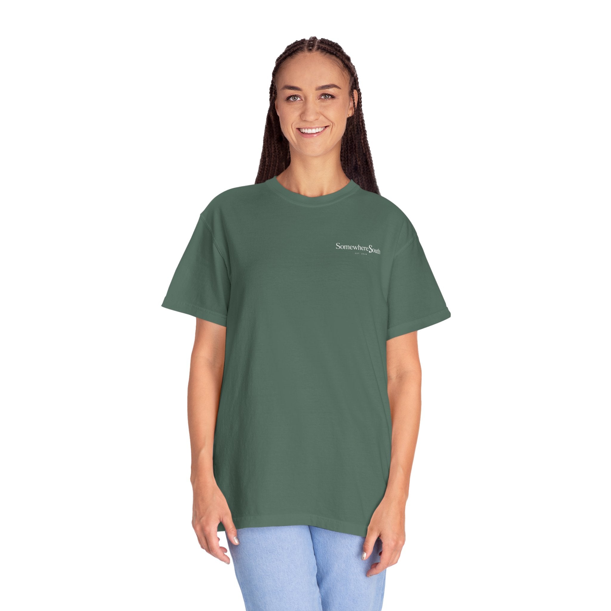 Somewhere South Garment-Dyed T-Shirt — Vintage Southern Flag Tee