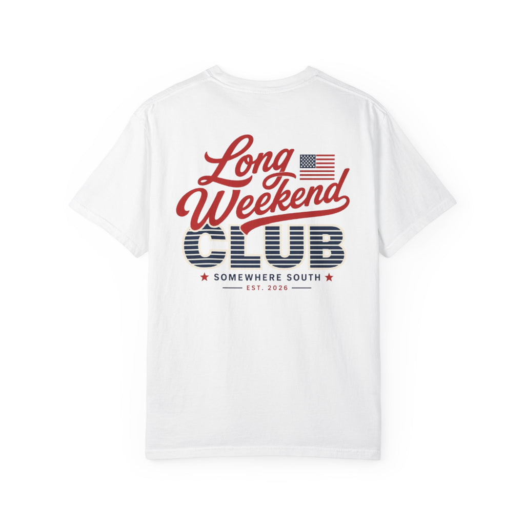 Long Weekend Club T-Shirt — Patriotic Vintage 'Somewhere South' Graphic Tee