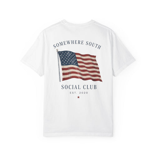 American Flag Social Club T-Shirt — Somewhere South Vintage USA Tee