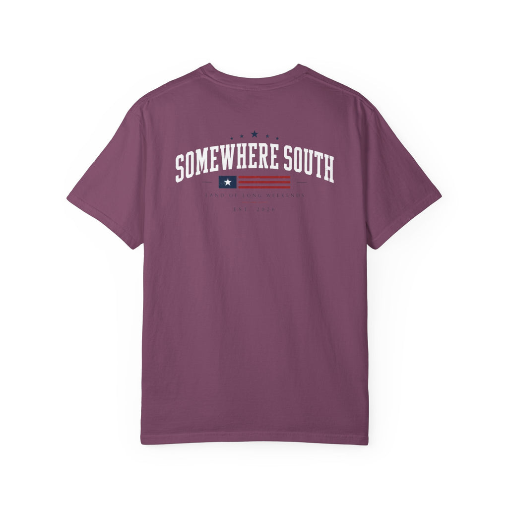 Somewhere South Garment-Dyed T-Shirt — Vintage Southern Flag Tee