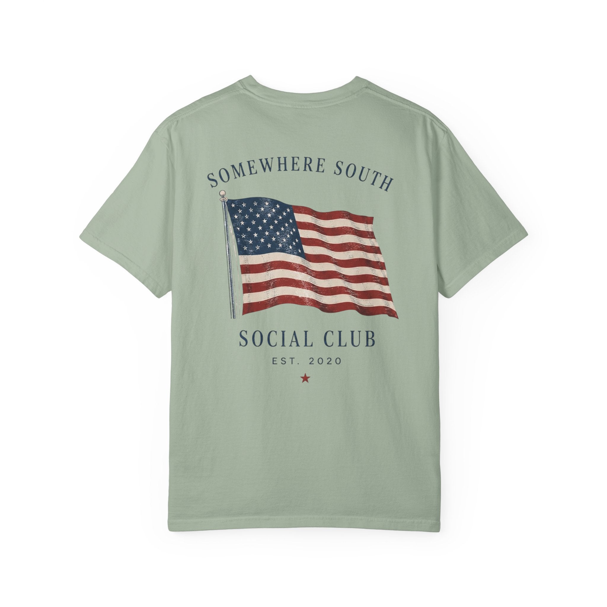 American Flag Social Club T-Shirt — Somewhere South Vintage USA Tee