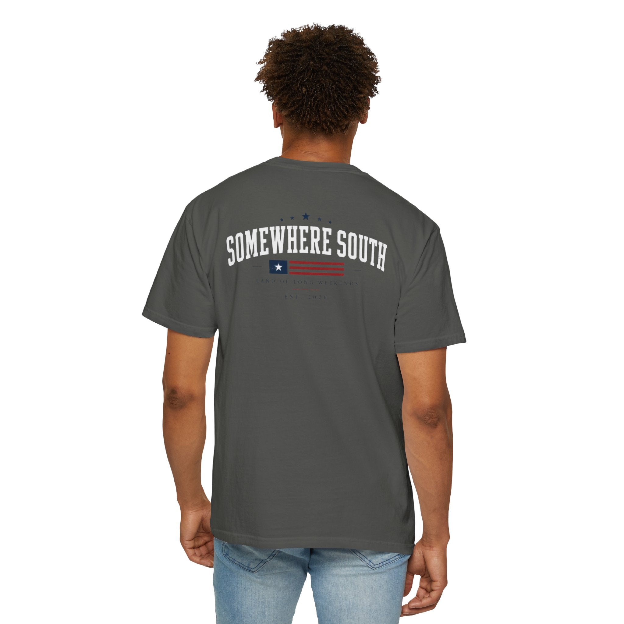 Somewhere South Garment-Dyed T-Shirt — Vintage Southern Flag Tee