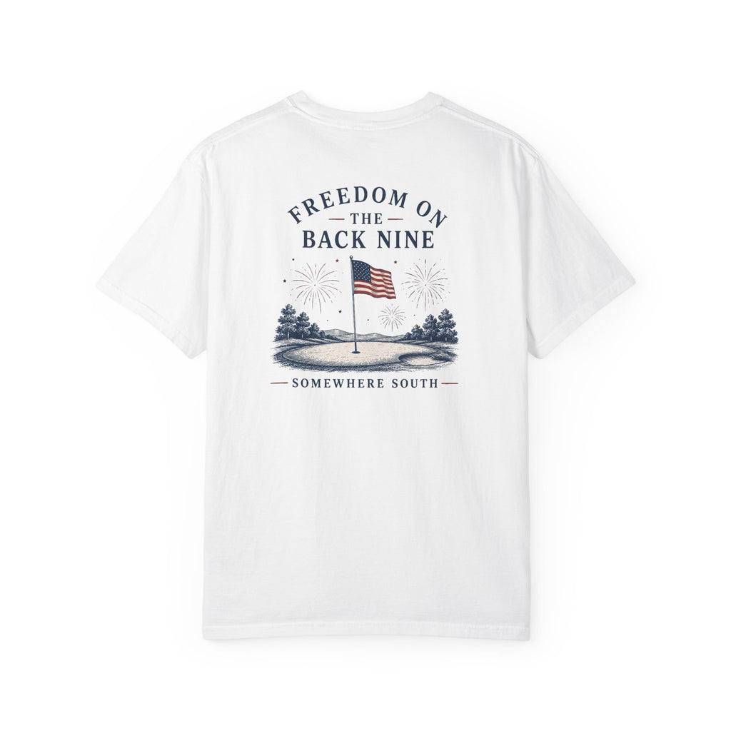 Freedom on the Back Nine T-Shirt — American Golf Flag Graphic