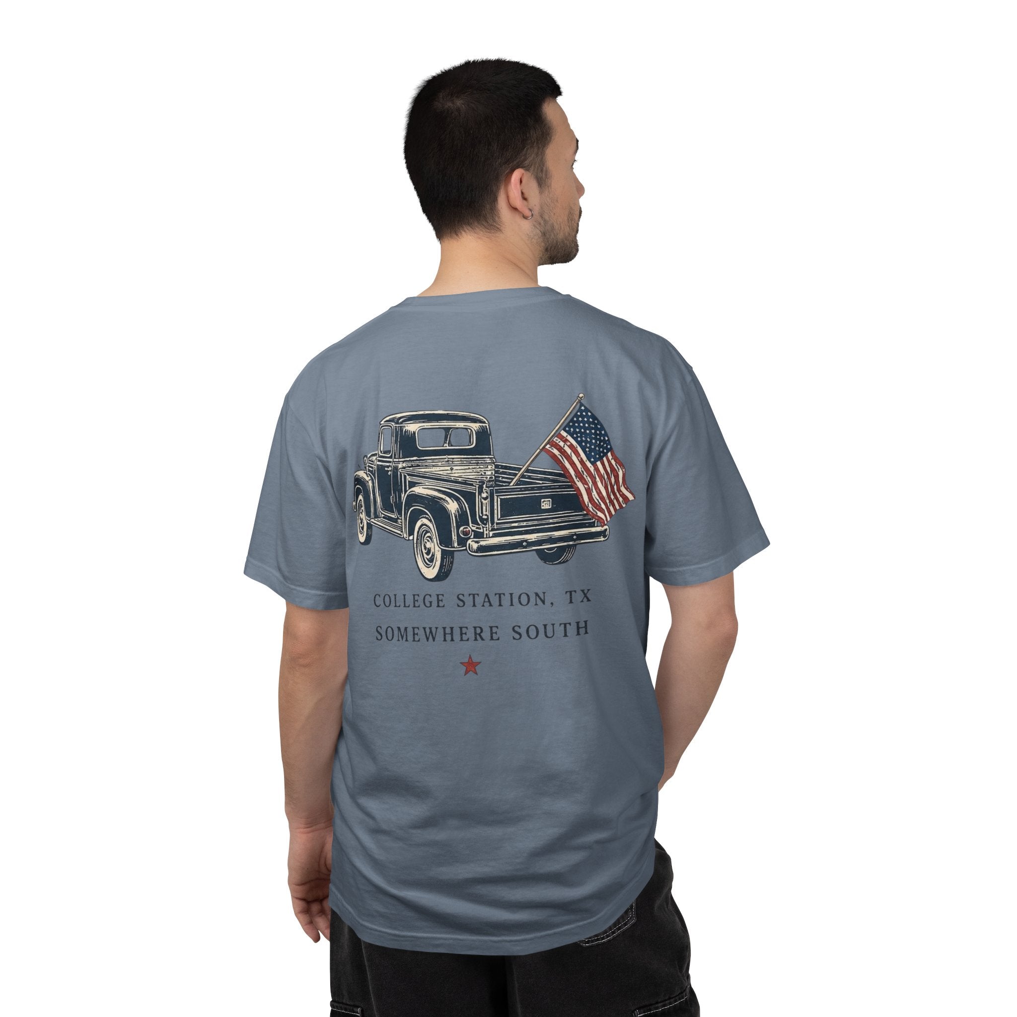 Patriotic Truck T-Shirt — "Red, White & Northgate" College Station Tee