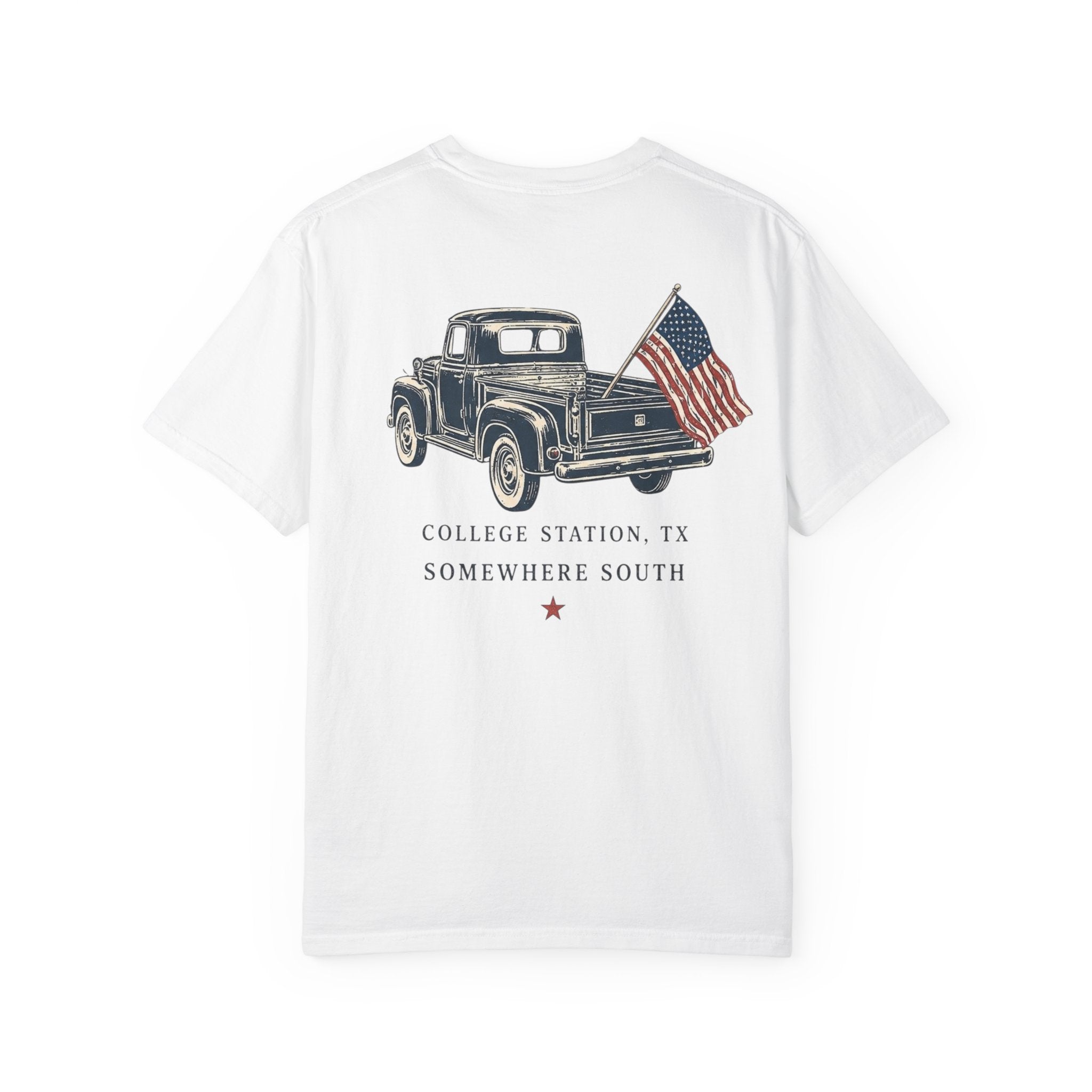 Patriotic Truck T-Shirt — "Red, White & Northgate" College Station Tee