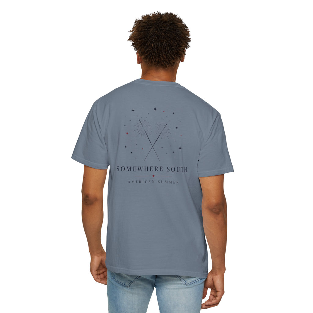 Somewhere South Graphic T‑Shirt — Minimal Star & Crossed Poles Back Print