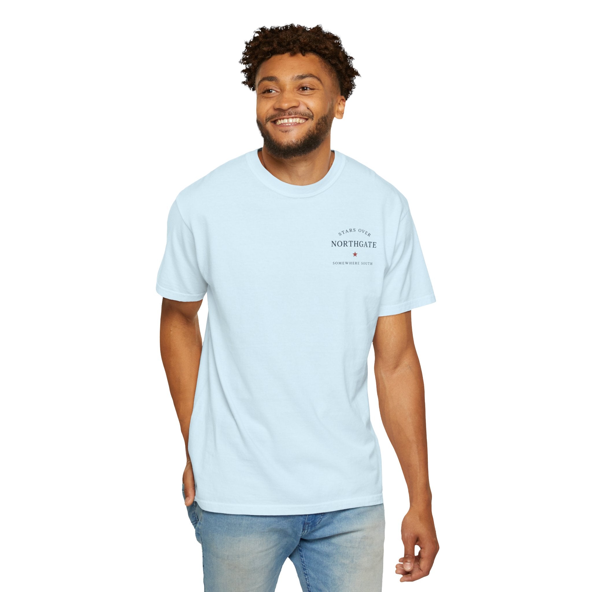 Somewhere South College Station T-Shirt — Scenic Fireworks Comfort Tee