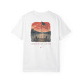 Somewhere South Lake Scene T‑Shirt — American Flag Sunset Graphic Tee