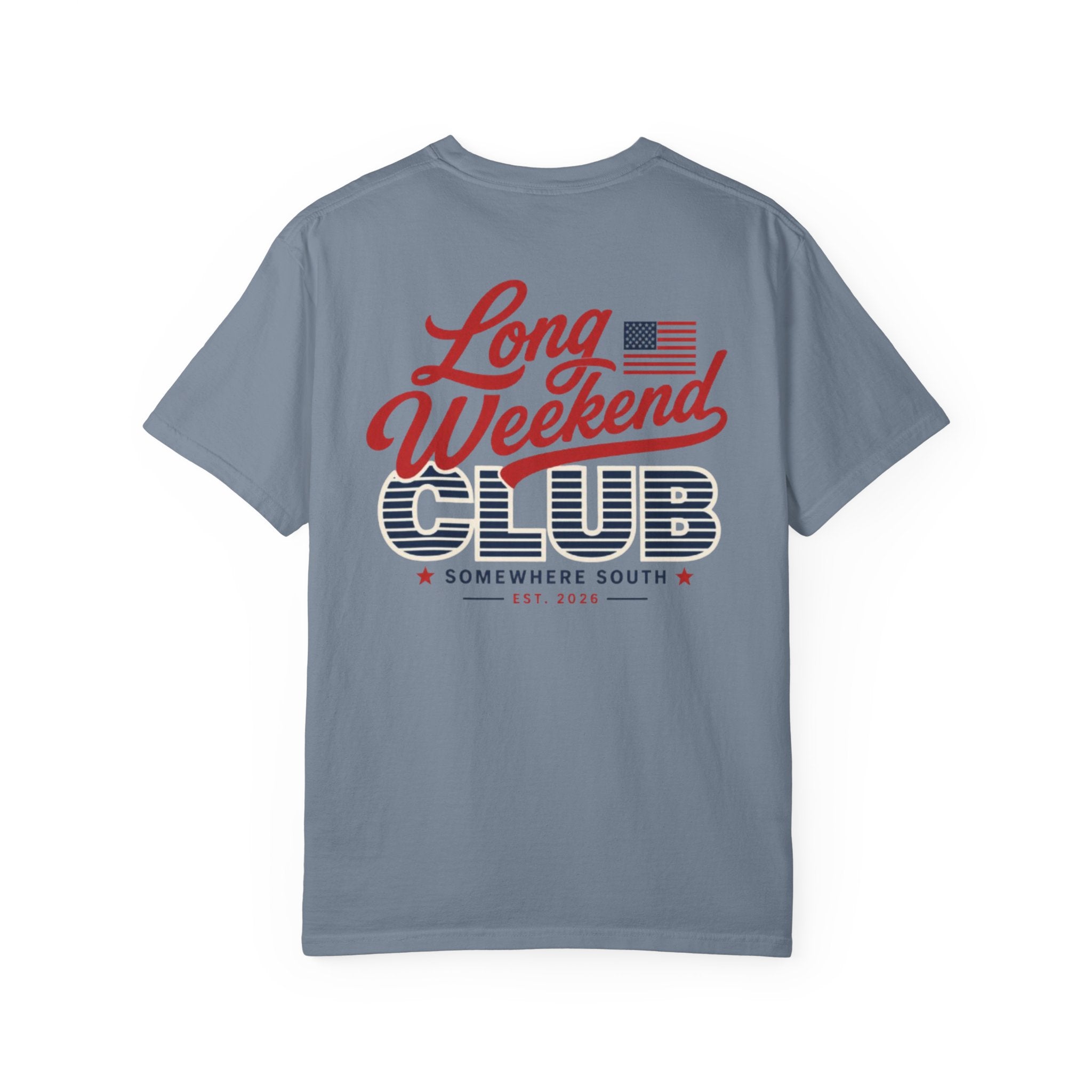 Long Weekend Club T-Shirt — Patriotic Vintage 'Somewhere South' Graphic Tee
