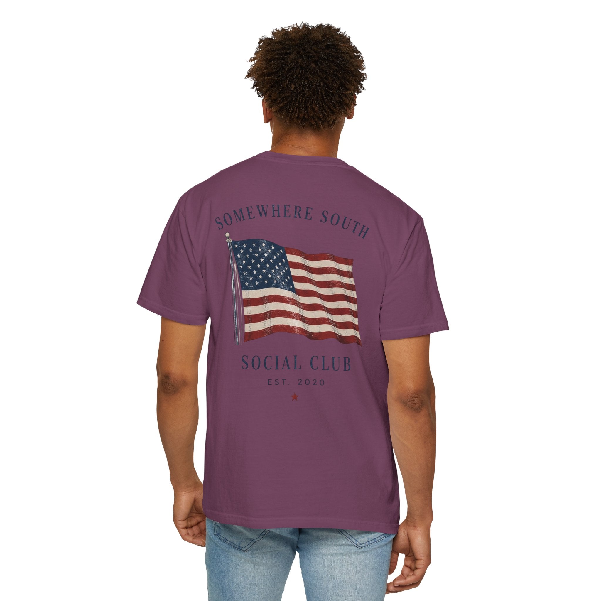 American Flag Social Club T-Shirt — Somewhere South Vintage USA Tee