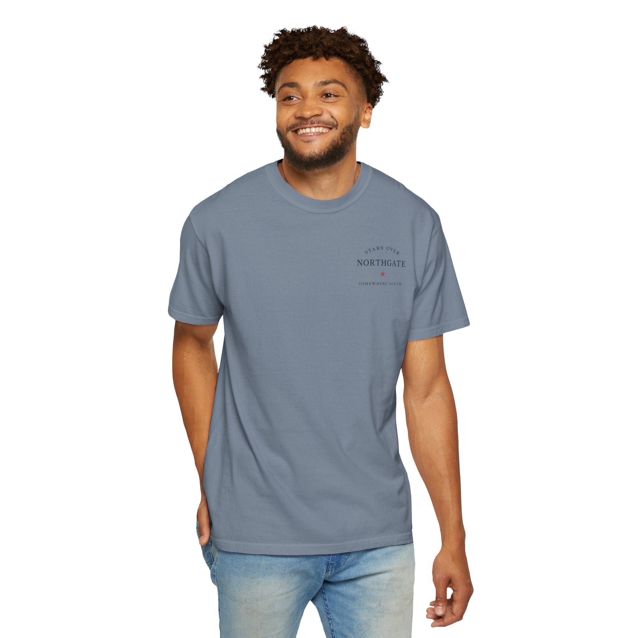 Somewhere South College Station T-Shirt — Scenic Fireworks Comfort Tee