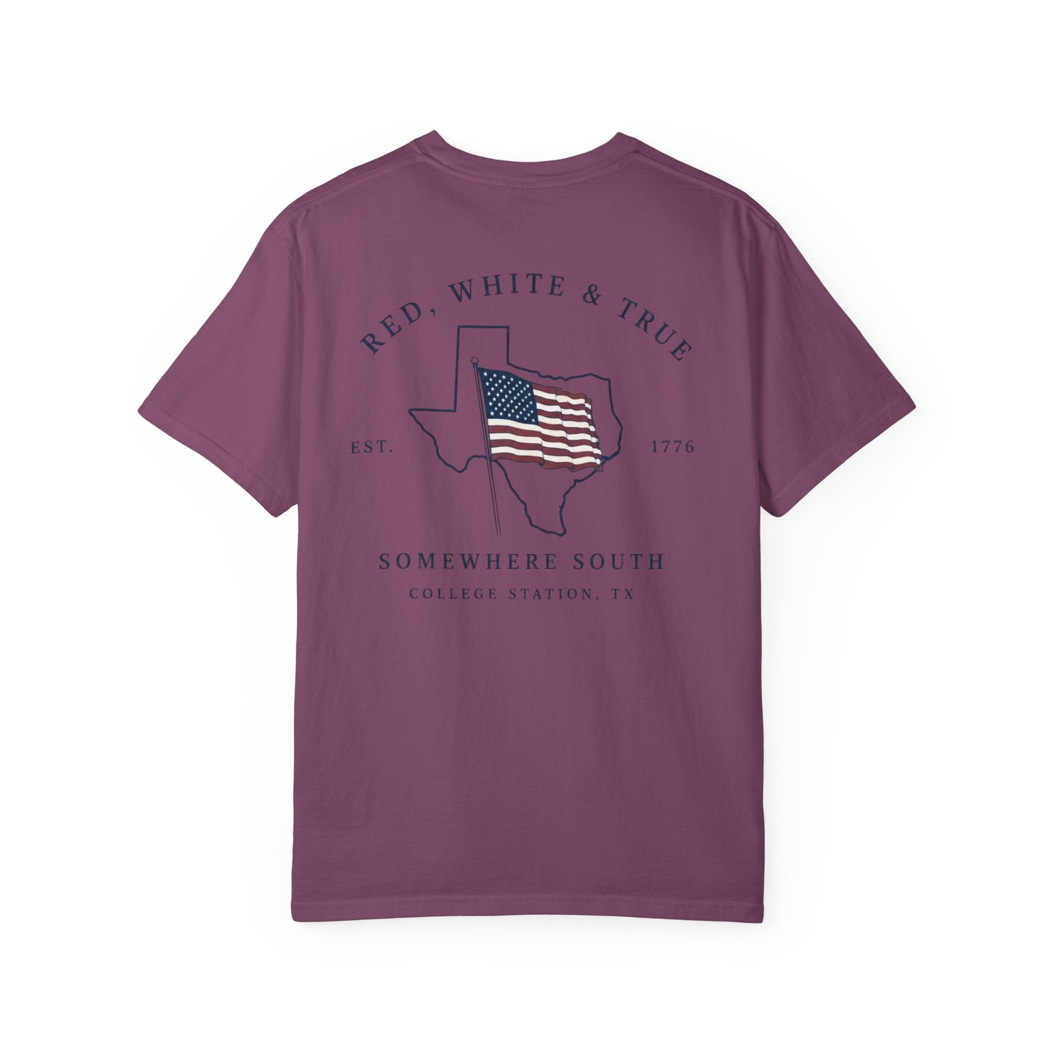 Red, White & True T-Shirt — Somewhere South Texas Flag Design