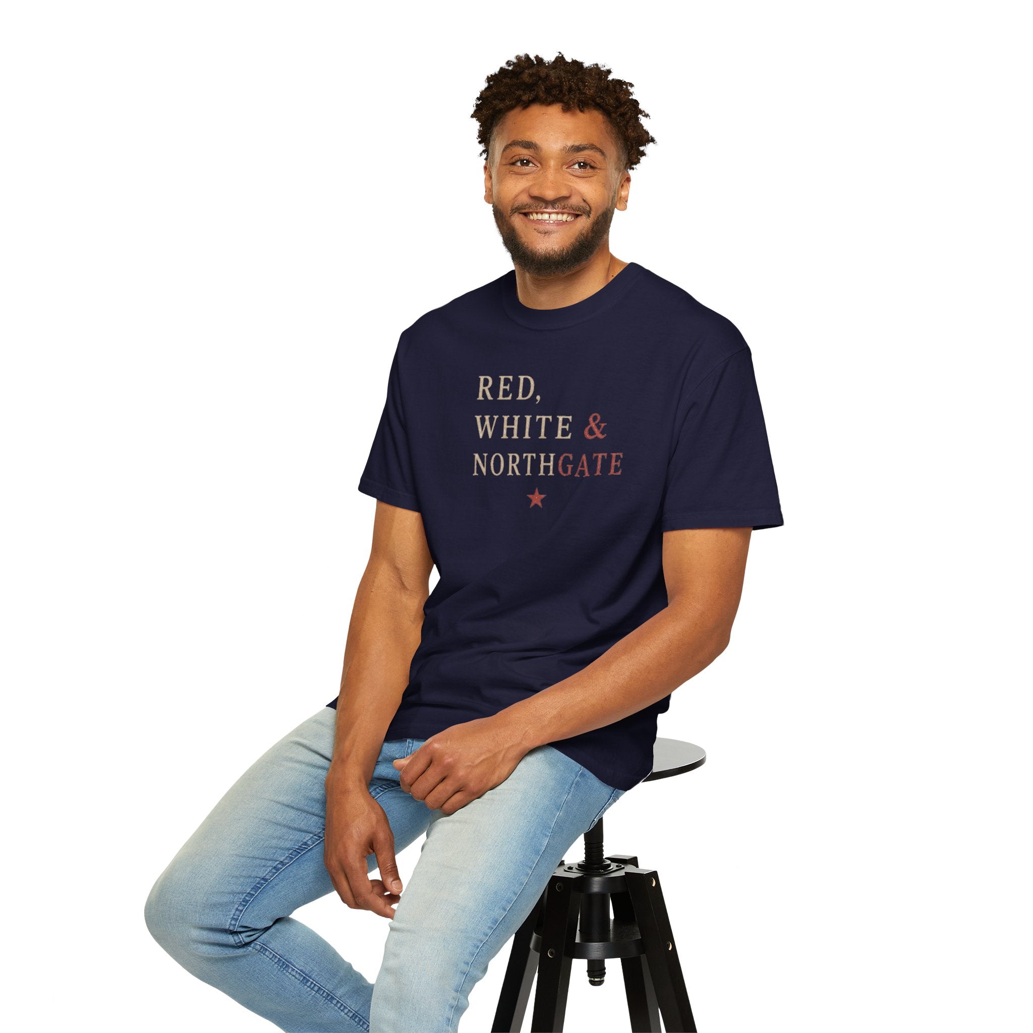 Patriotic Truck T-Shirt — "Red, White & Northgate" College Station Tee