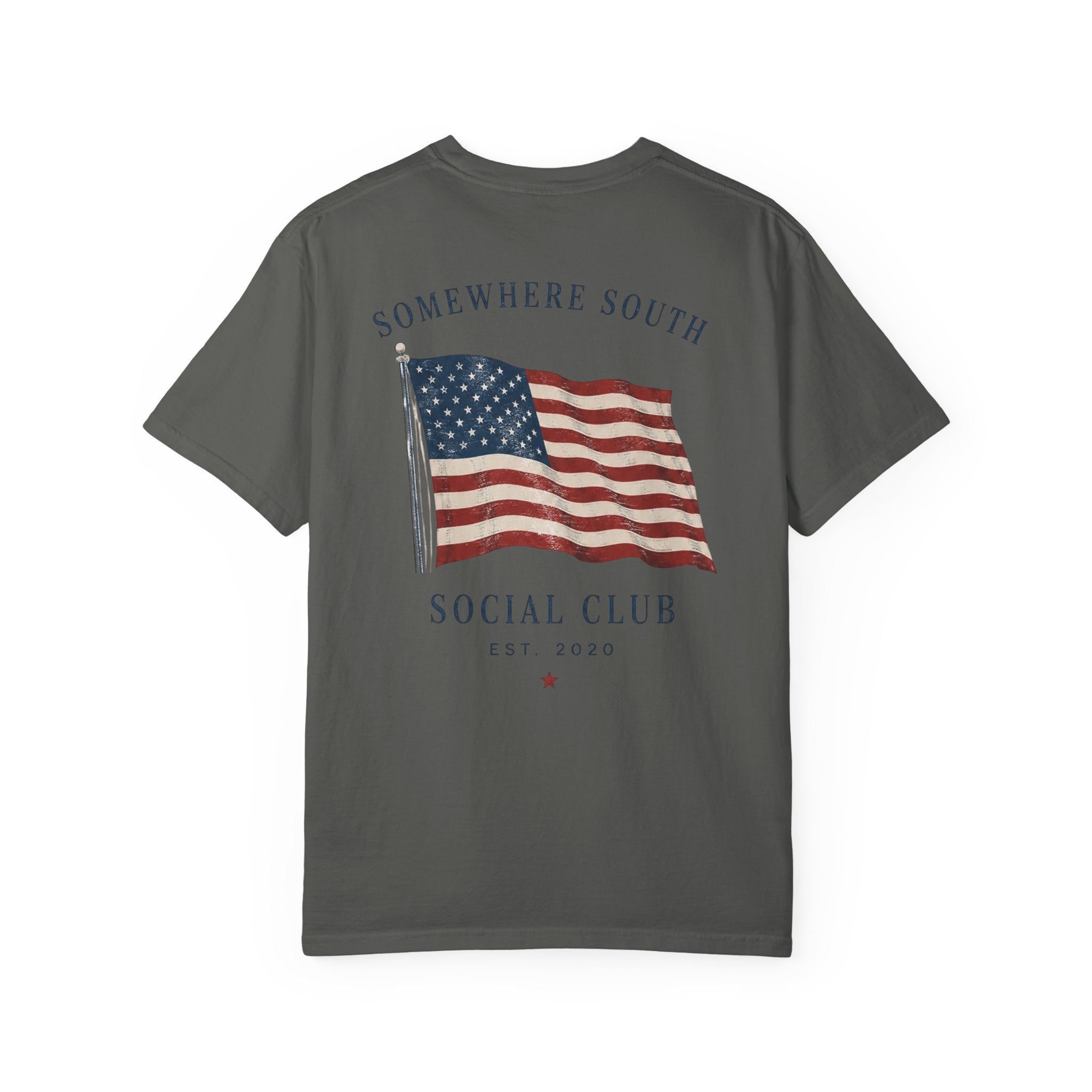 American Flag Social Club T-Shirt — Somewhere South Vintage USA Tee