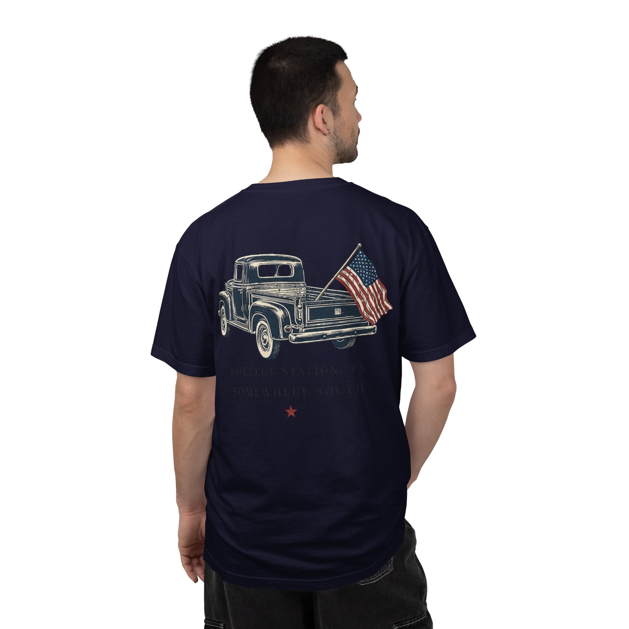 Patriotic Truck T-Shirt — "Red, White & Northgate" College Station Tee