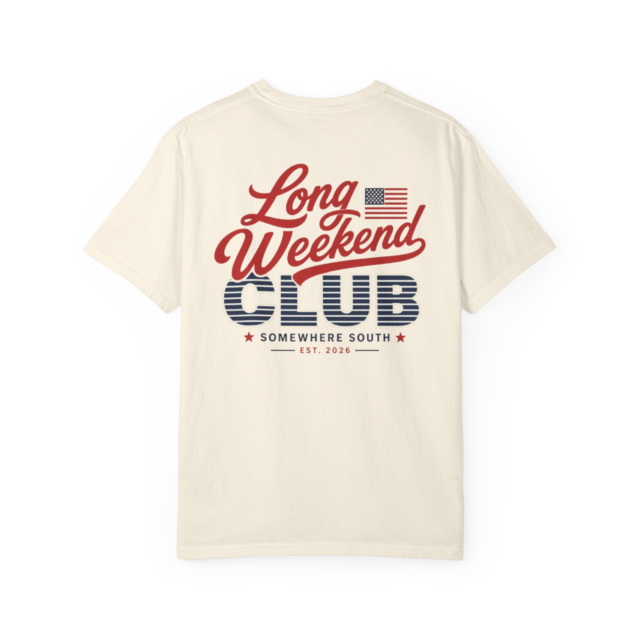 Long Weekend Club T-Shirt — Patriotic Vintage 'Somewhere South' Graphic Tee