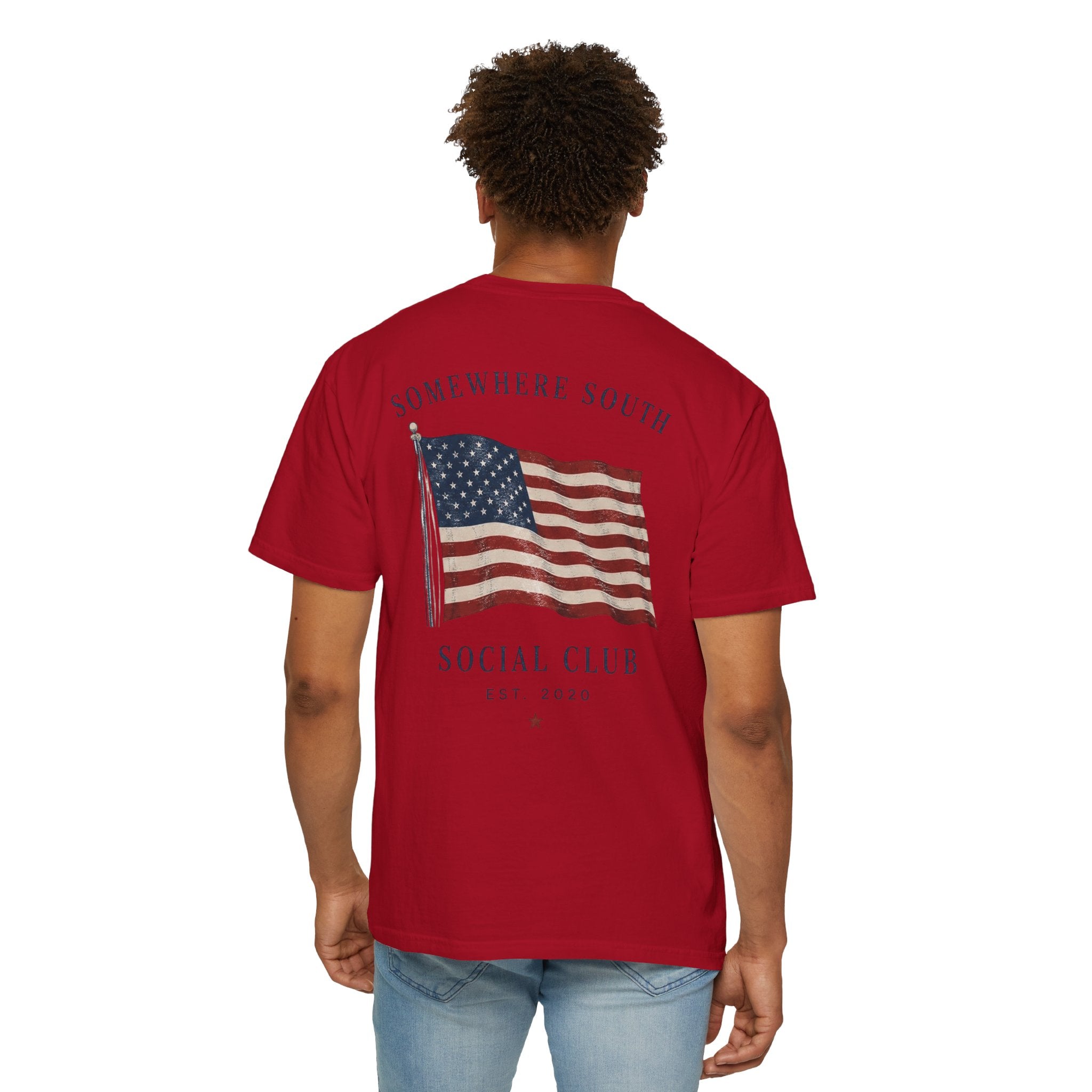 American Flag Social Club T-Shirt — Somewhere South Vintage USA Tee