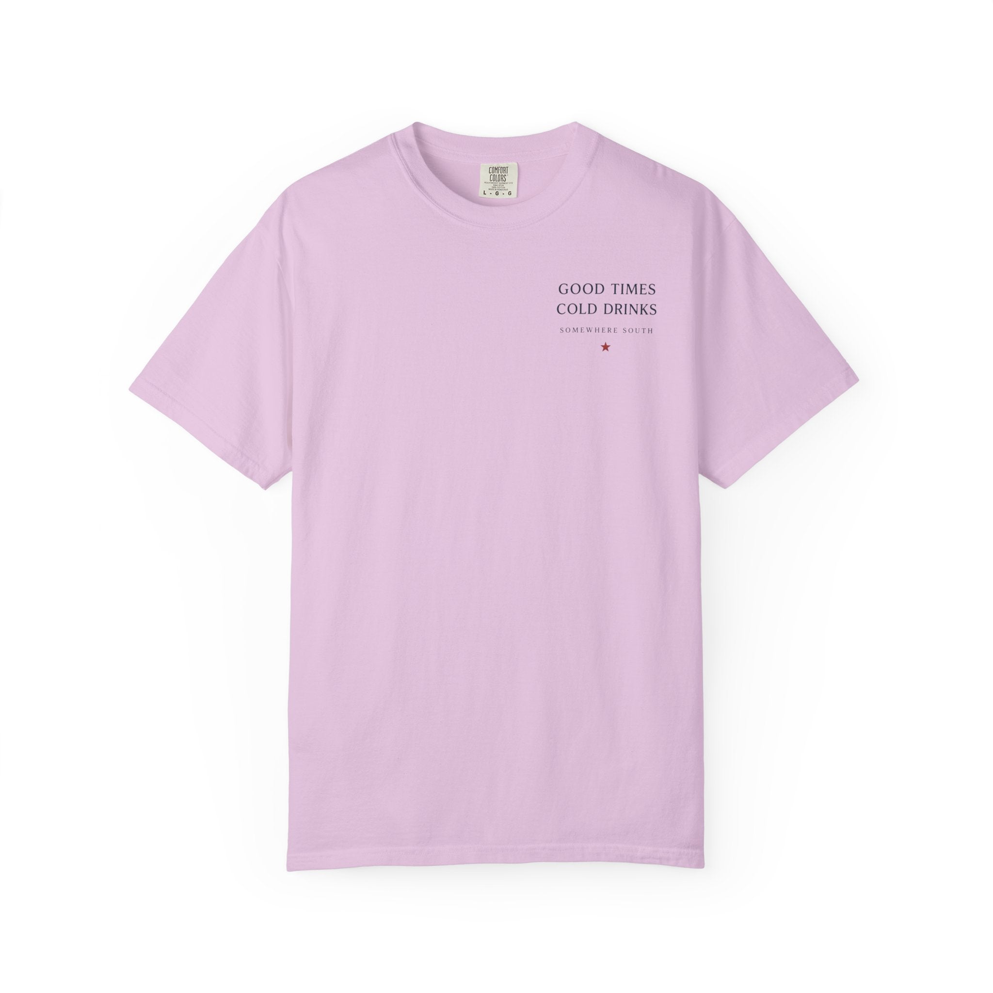 Patriotic Tailgate T-Shirt — "Good Times, Cold Drinks" College Station Graphic