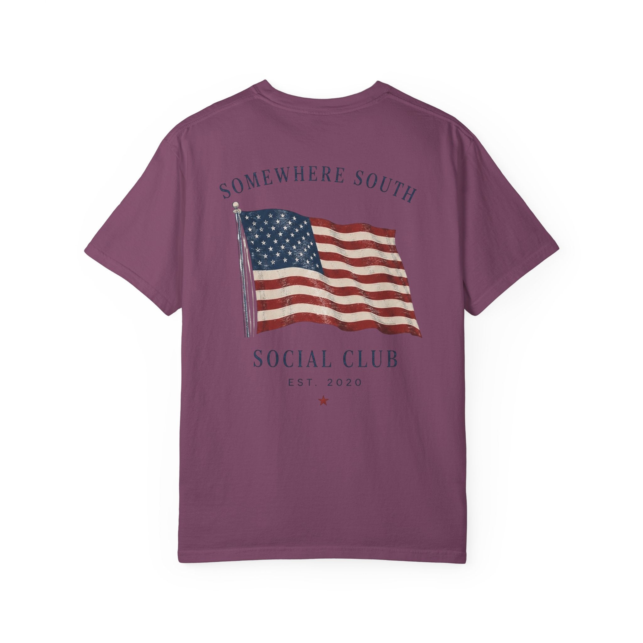 American Flag Social Club T-Shirt — Somewhere South Vintage USA Tee