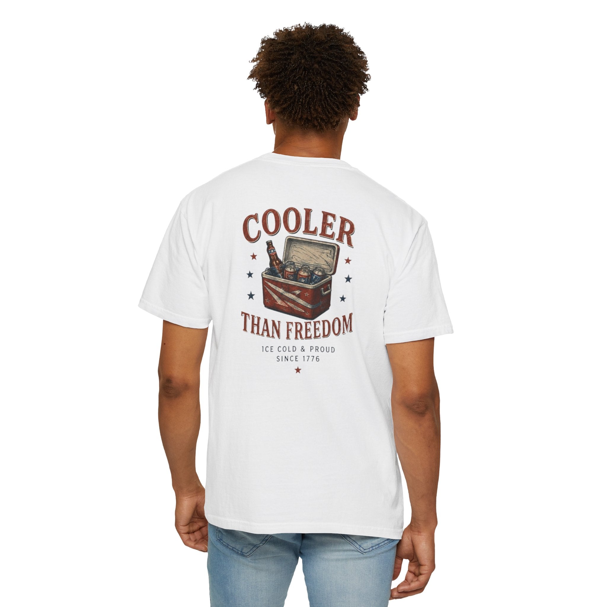 Cooler Than Freedom Graphic T-Shirt — Americana Cooler Vintage Design