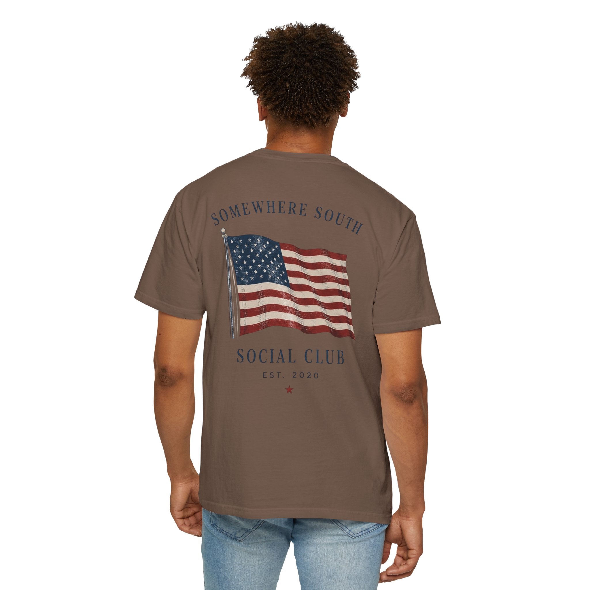 American Flag Social Club T-Shirt — Somewhere South Vintage USA Tee