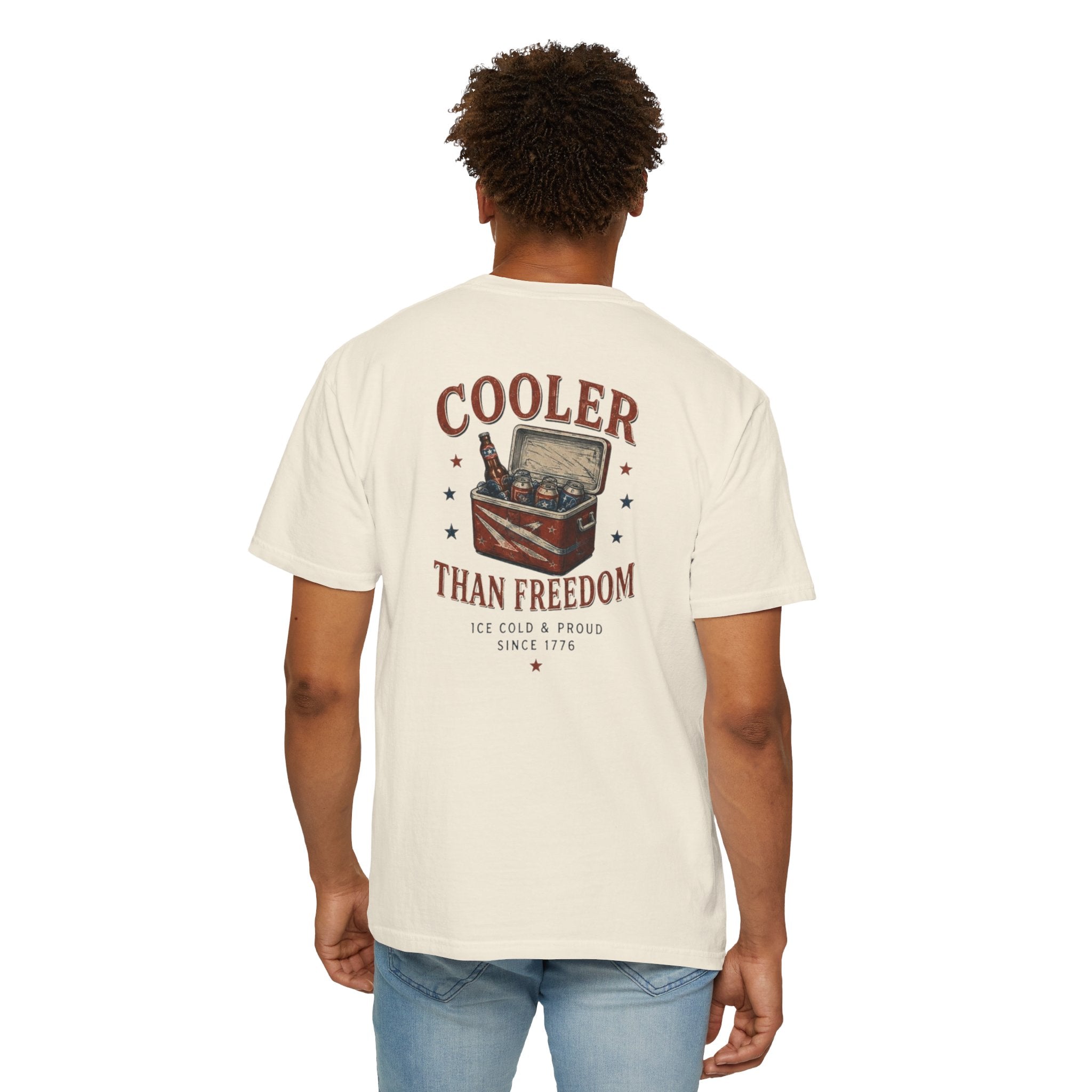 Cooler Than Freedom Graphic T-Shirt — Americana Cooler Vintage Design
