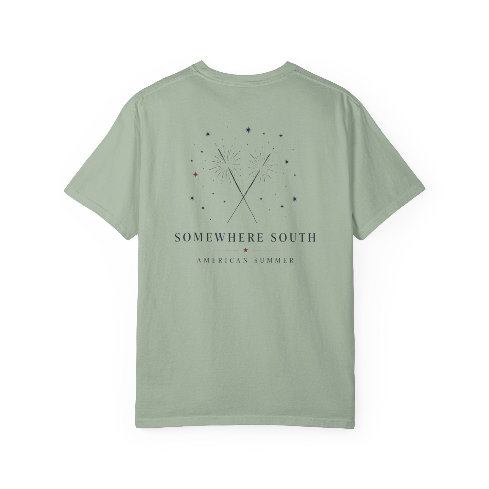 Somewhere South Graphic T‑Shirt — Minimal Star & Crossed Poles Back Print