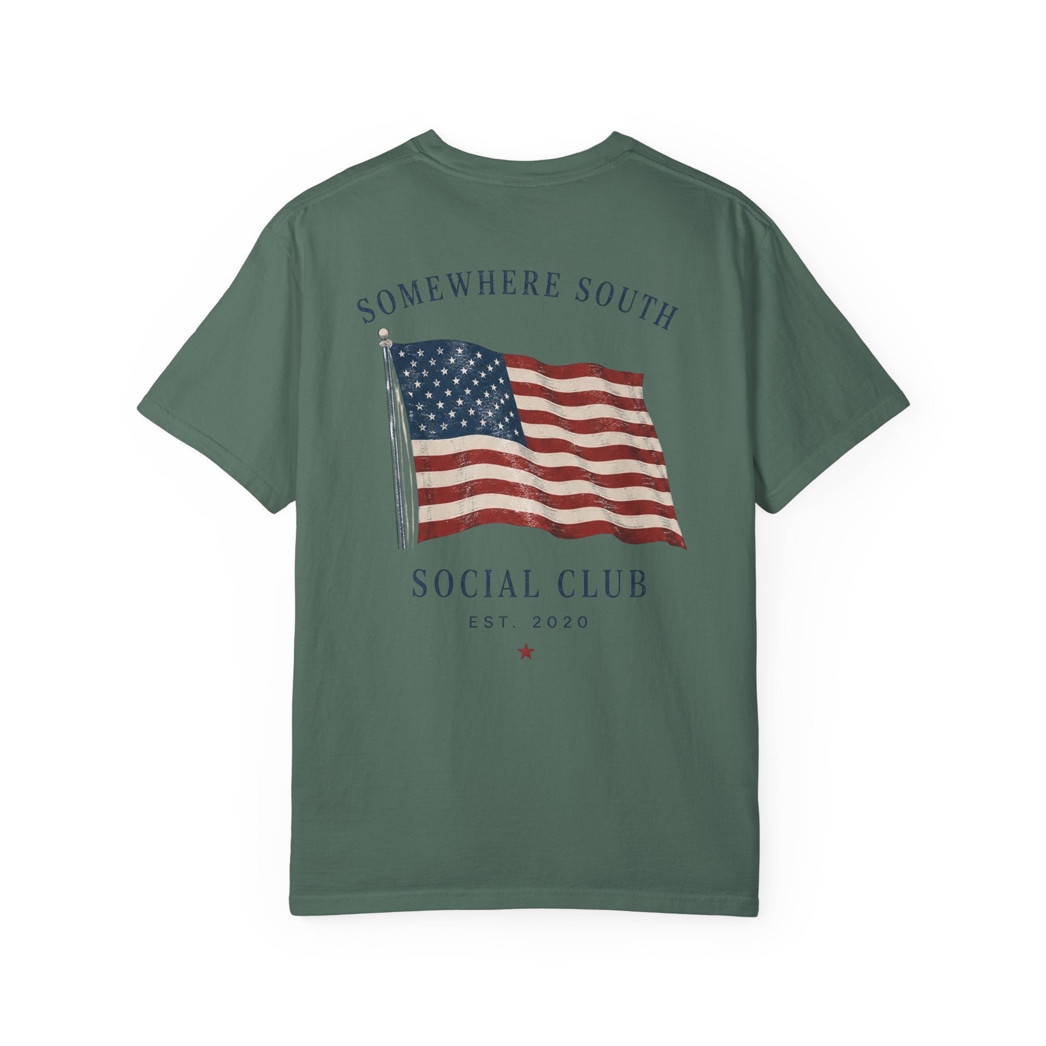 American Flag Social Club T-Shirt — Somewhere South Vintage USA Tee