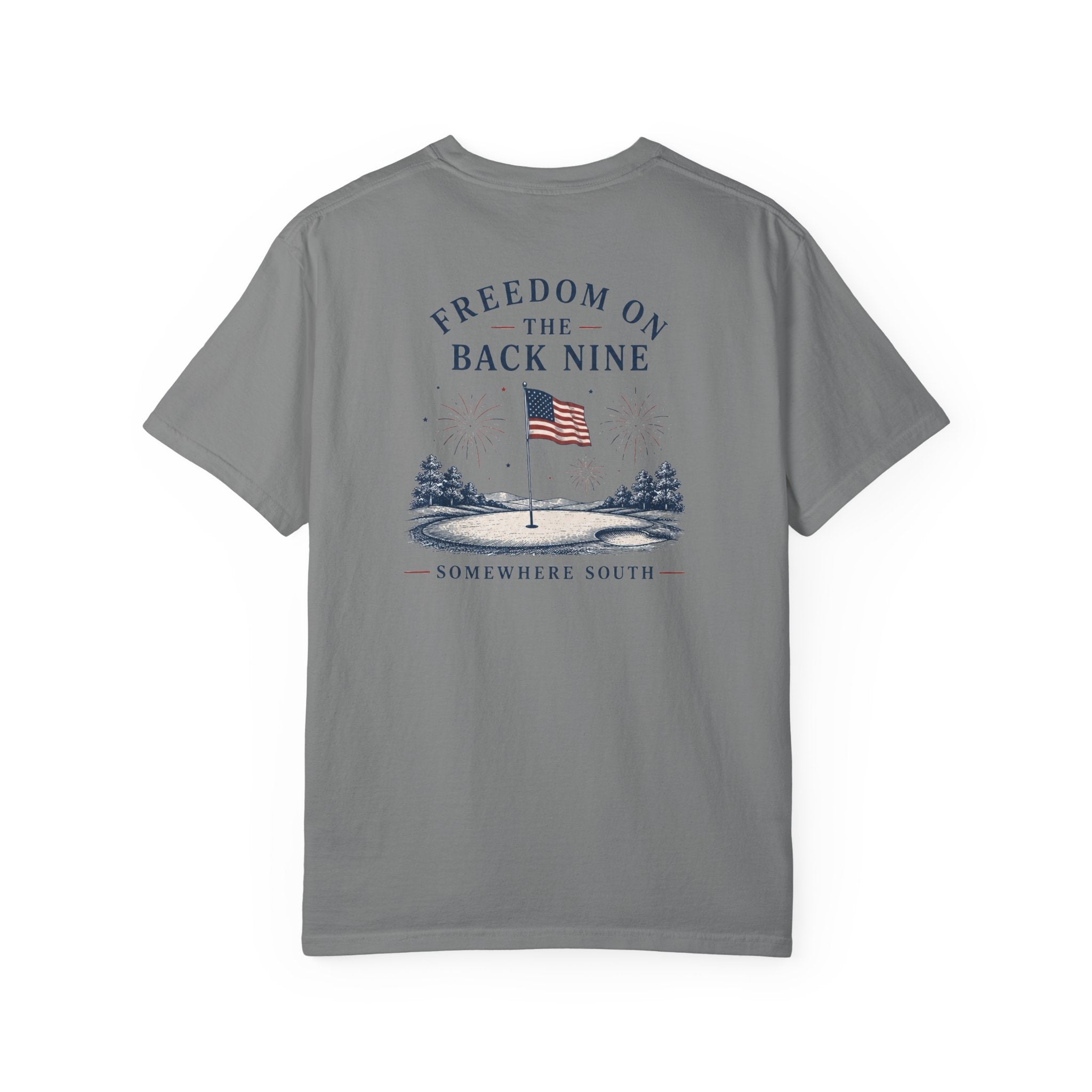 Freedom on the Back Nine T-Shirt — American Golf Flag Graphic