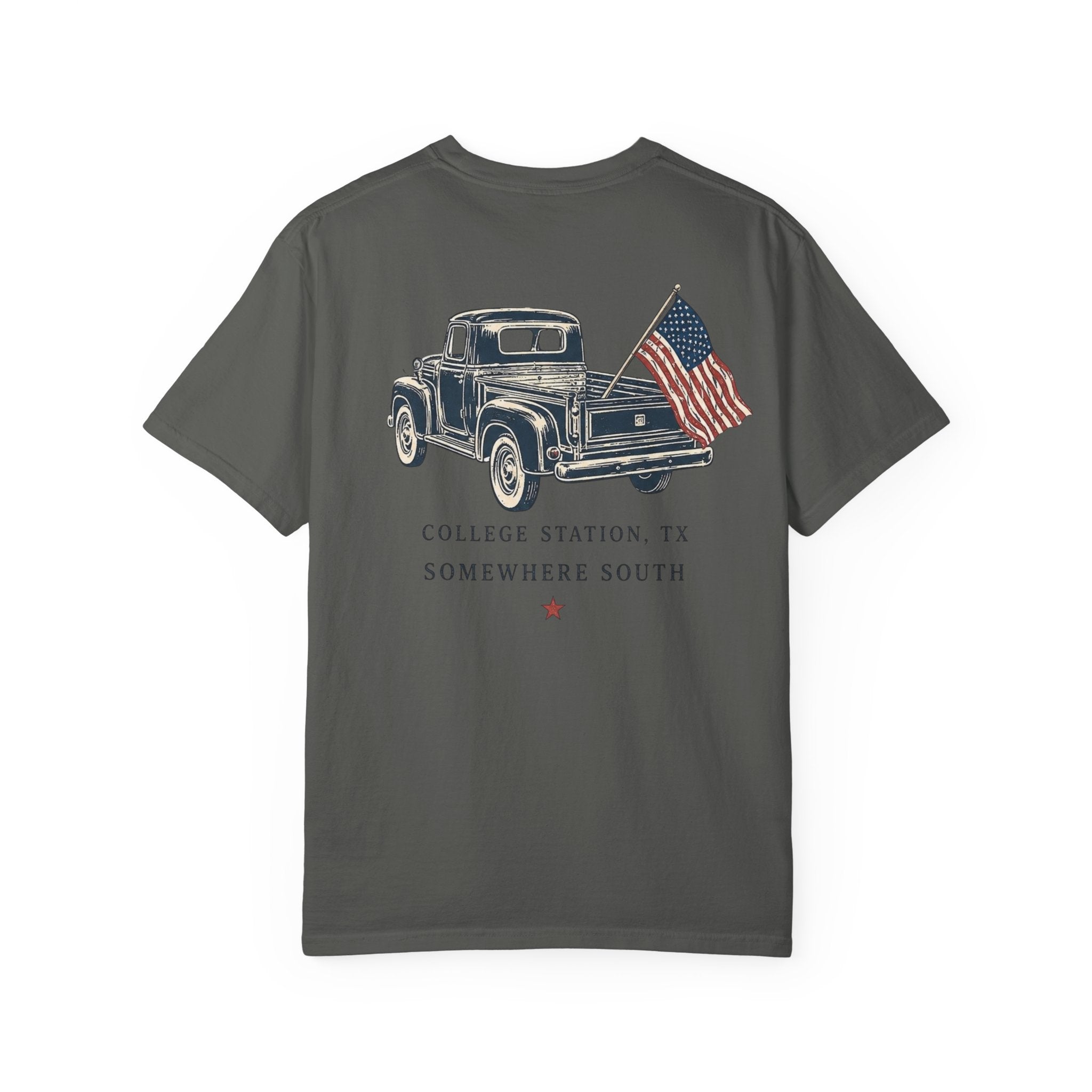 Patriotic Truck T-Shirt — "Red, White & Northgate" College Station Tee