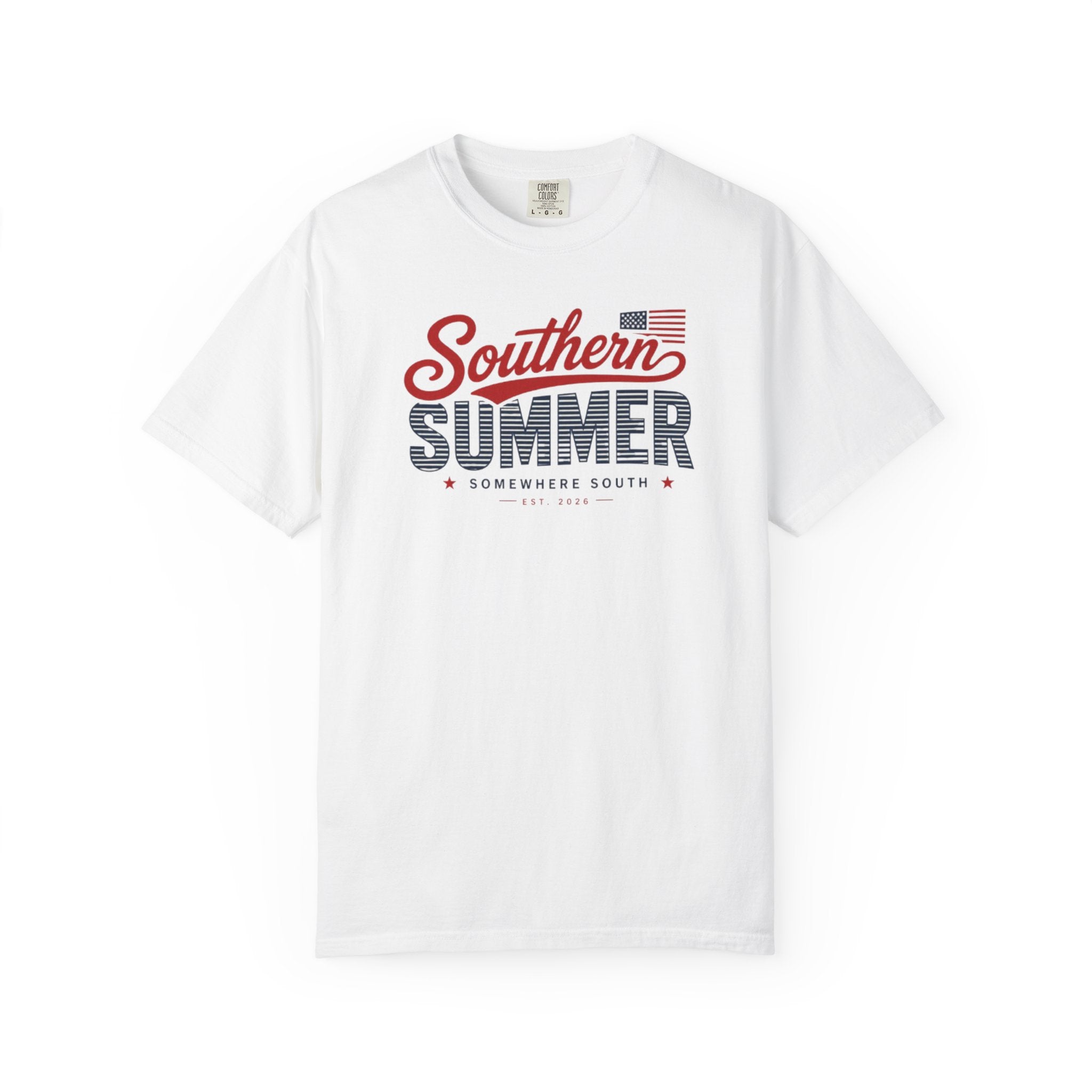 Southern Summer T-Shirt — Patriotic "Somewhere South" Graphic Tee