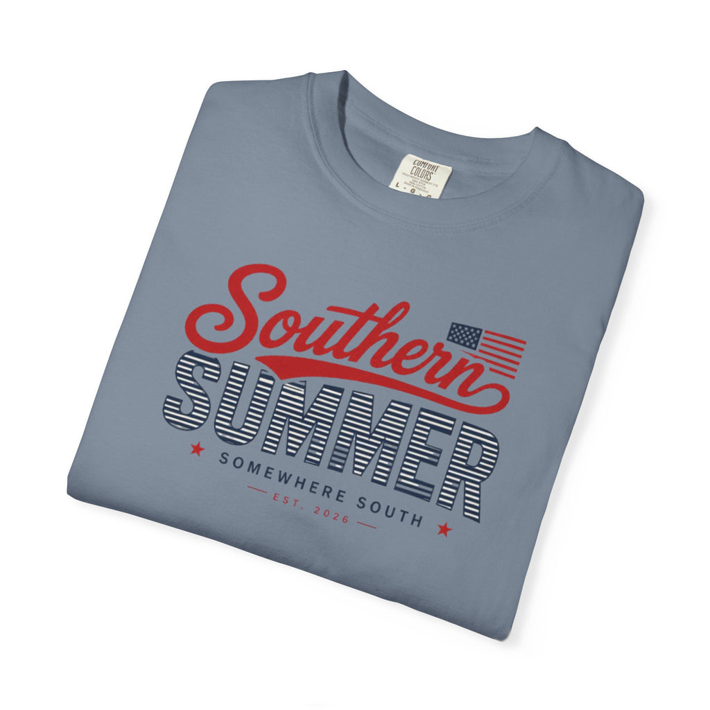 Southern Summer T-Shirt — Patriotic "Somewhere South" Graphic Tee