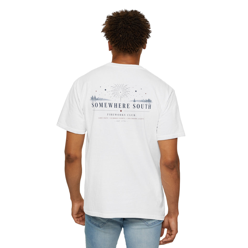 Somewhere South Coastal Graphic T-Shirt – Scenic Sunset Beach Tee