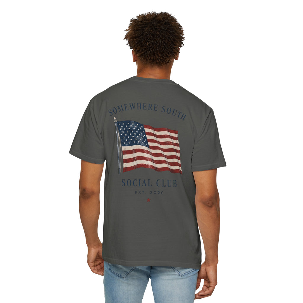 American Flag Social Club T-Shirt — Somewhere South Vintage USA Tee