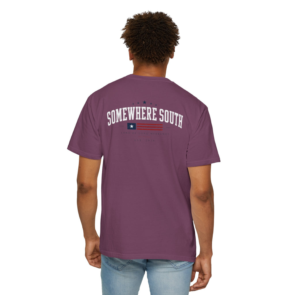 Somewhere South Garment-Dyed T-Shirt — Vintage Southern Flag Tee