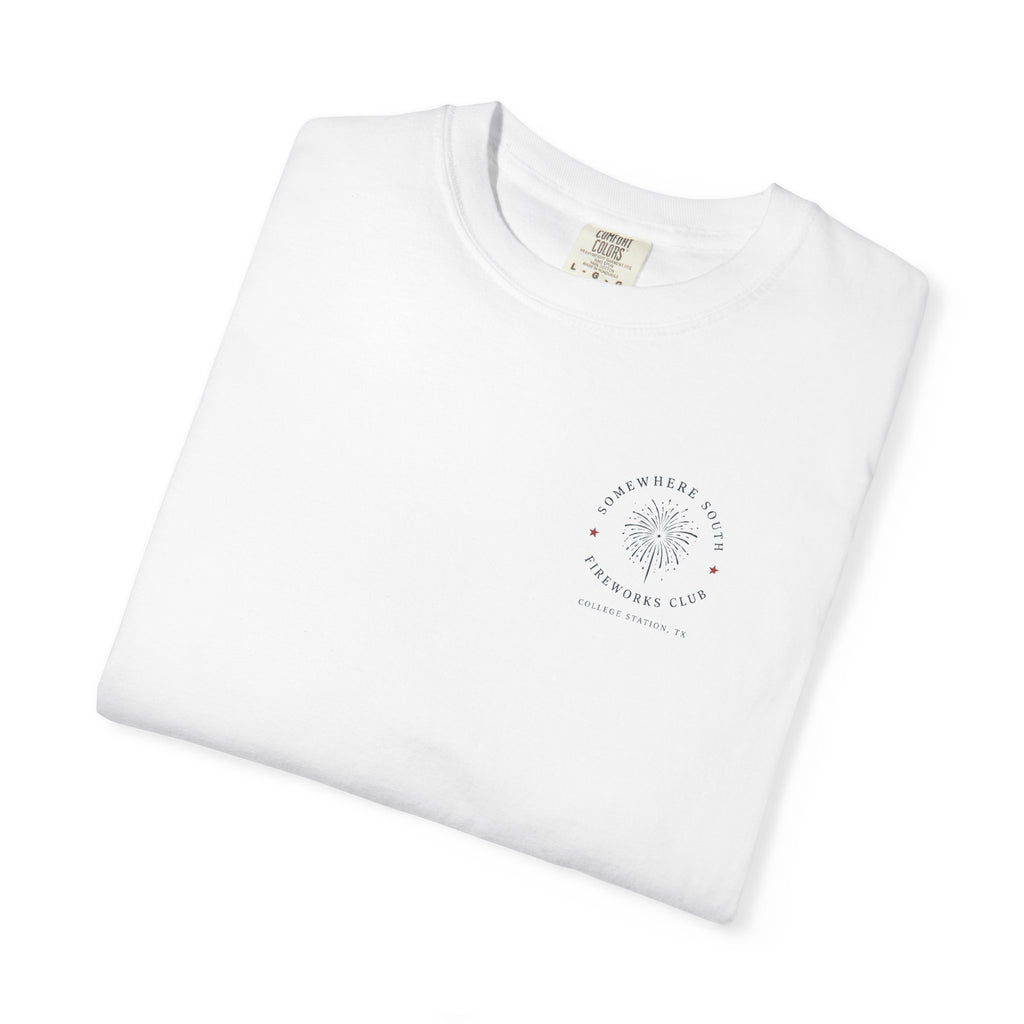 Somewhere South Fireworks T-Shirt — Minimal Patriotic Graphic Tee