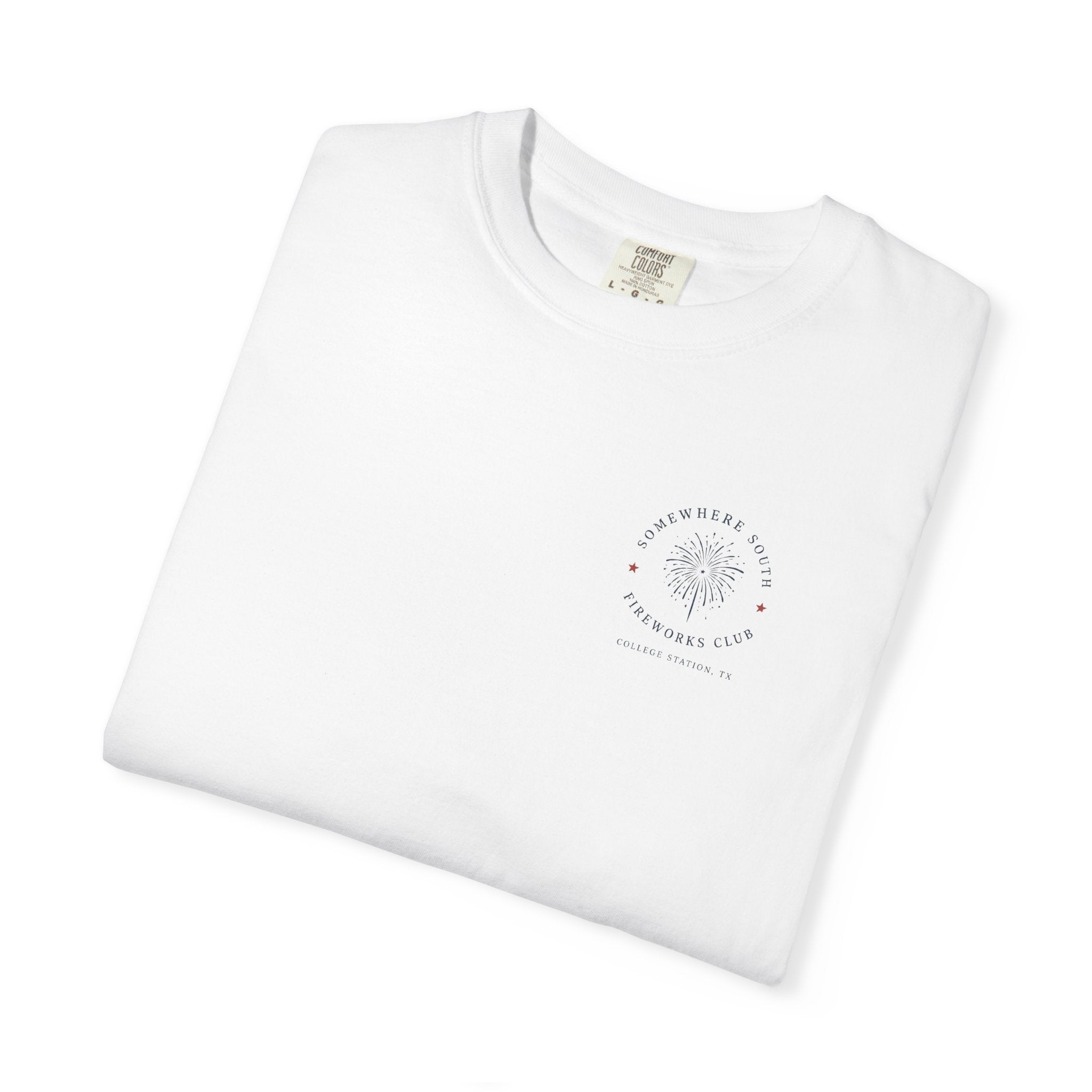 Somewhere South Fireworks T-Shirt — Minimal Patriotic Graphic Tee