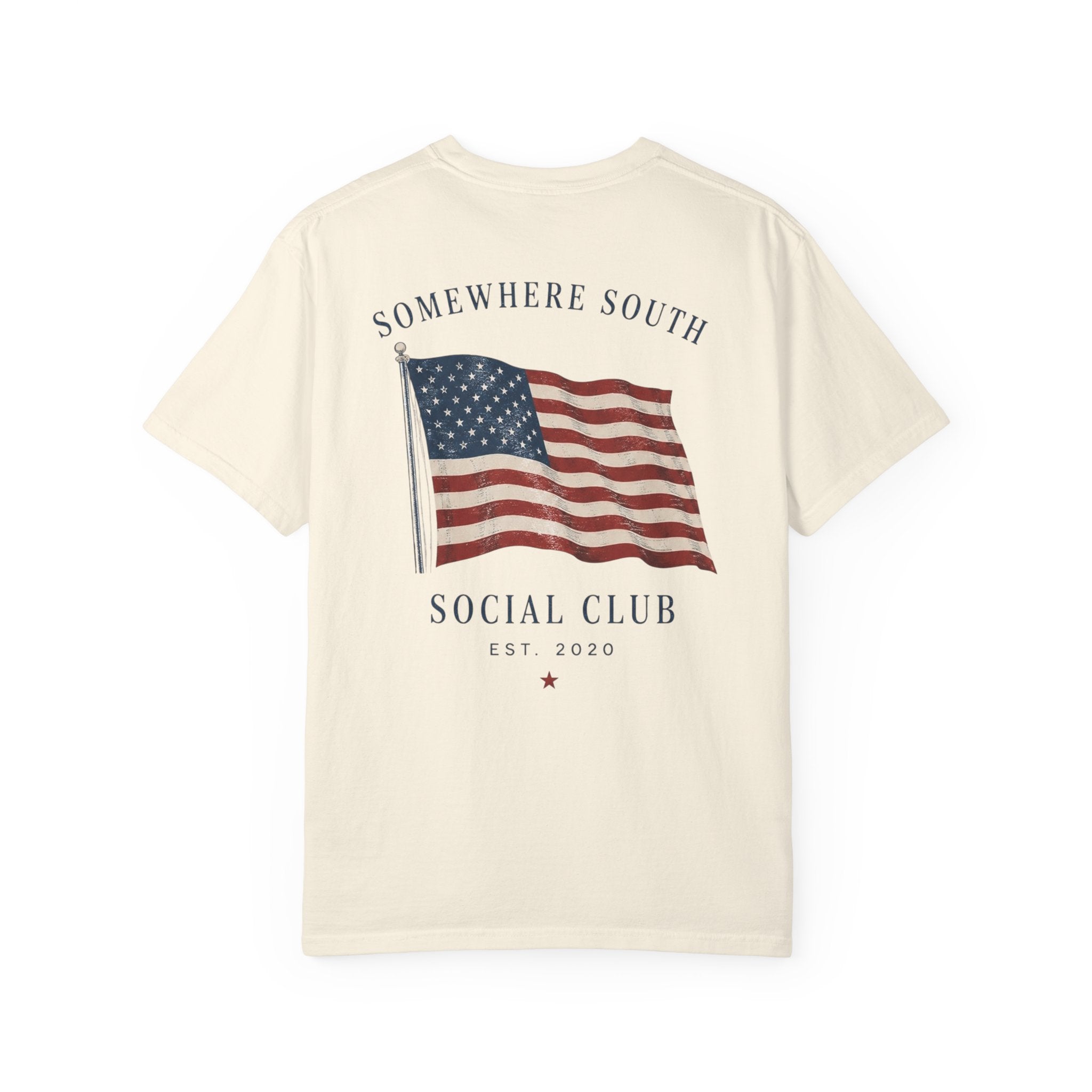American Flag Social Club T-Shirt — Somewhere South Vintage USA Tee