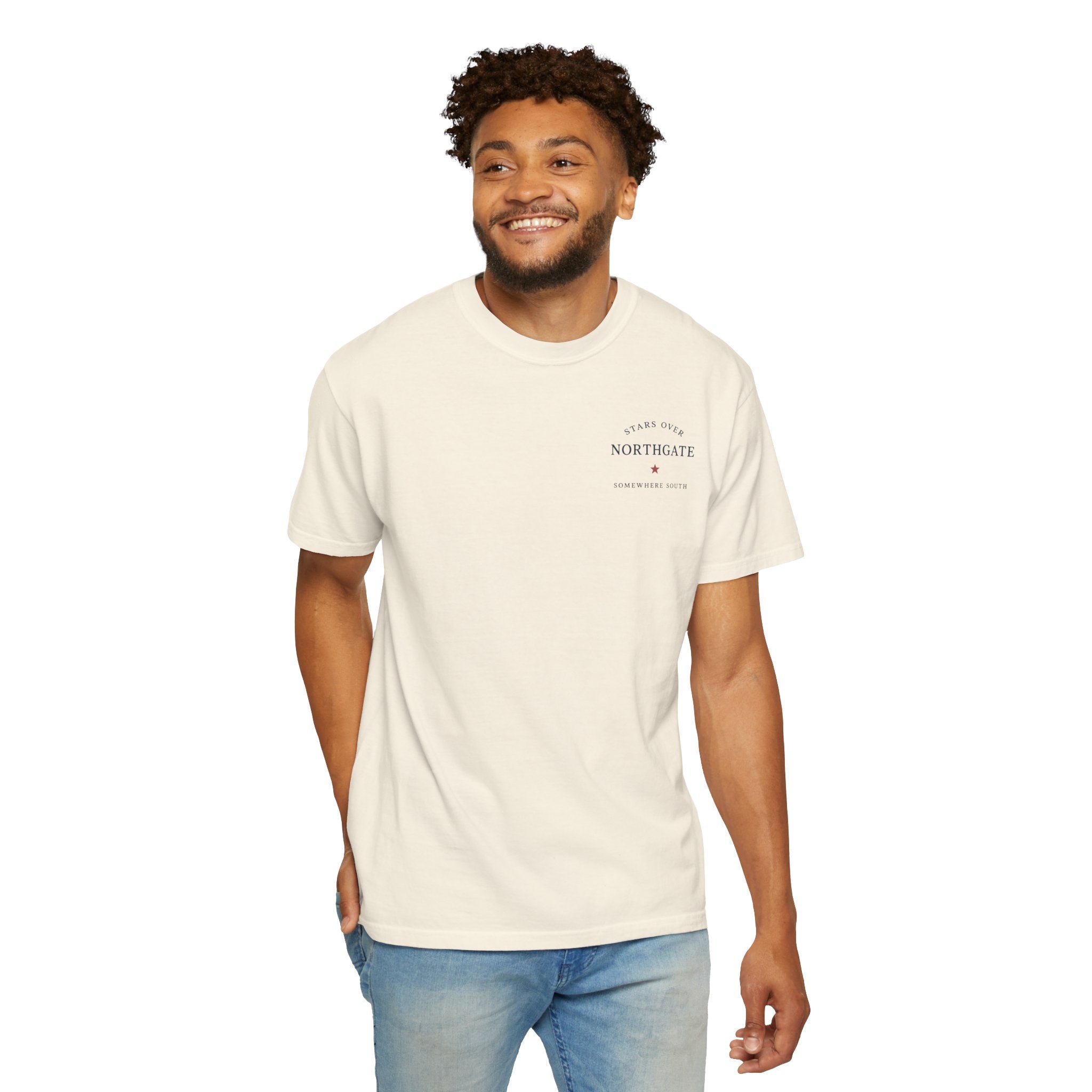 Somewhere South College Station T-Shirt — Scenic Fireworks Comfort Tee