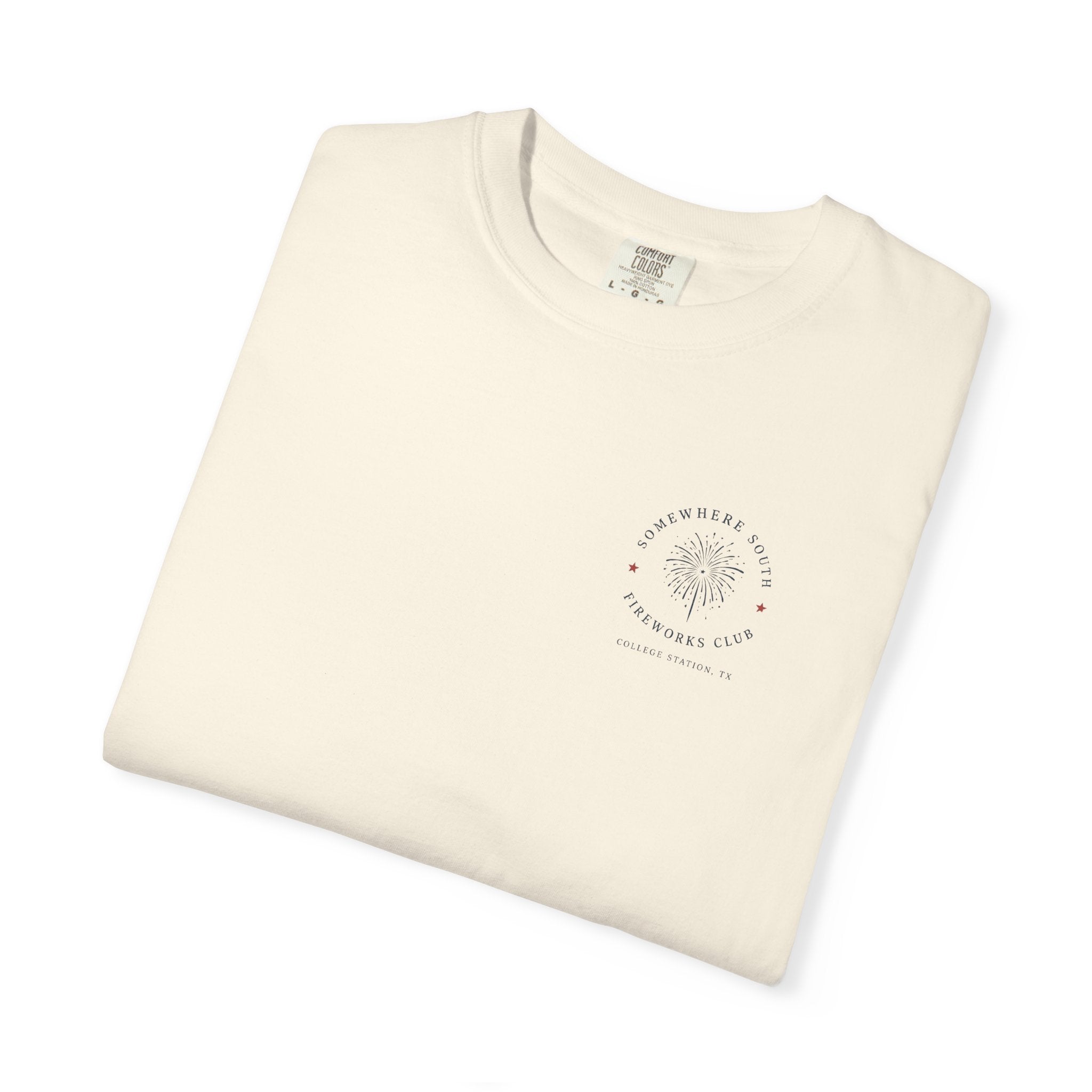 Somewhere South Fireworks T-Shirt — Minimal Patriotic Graphic Tee